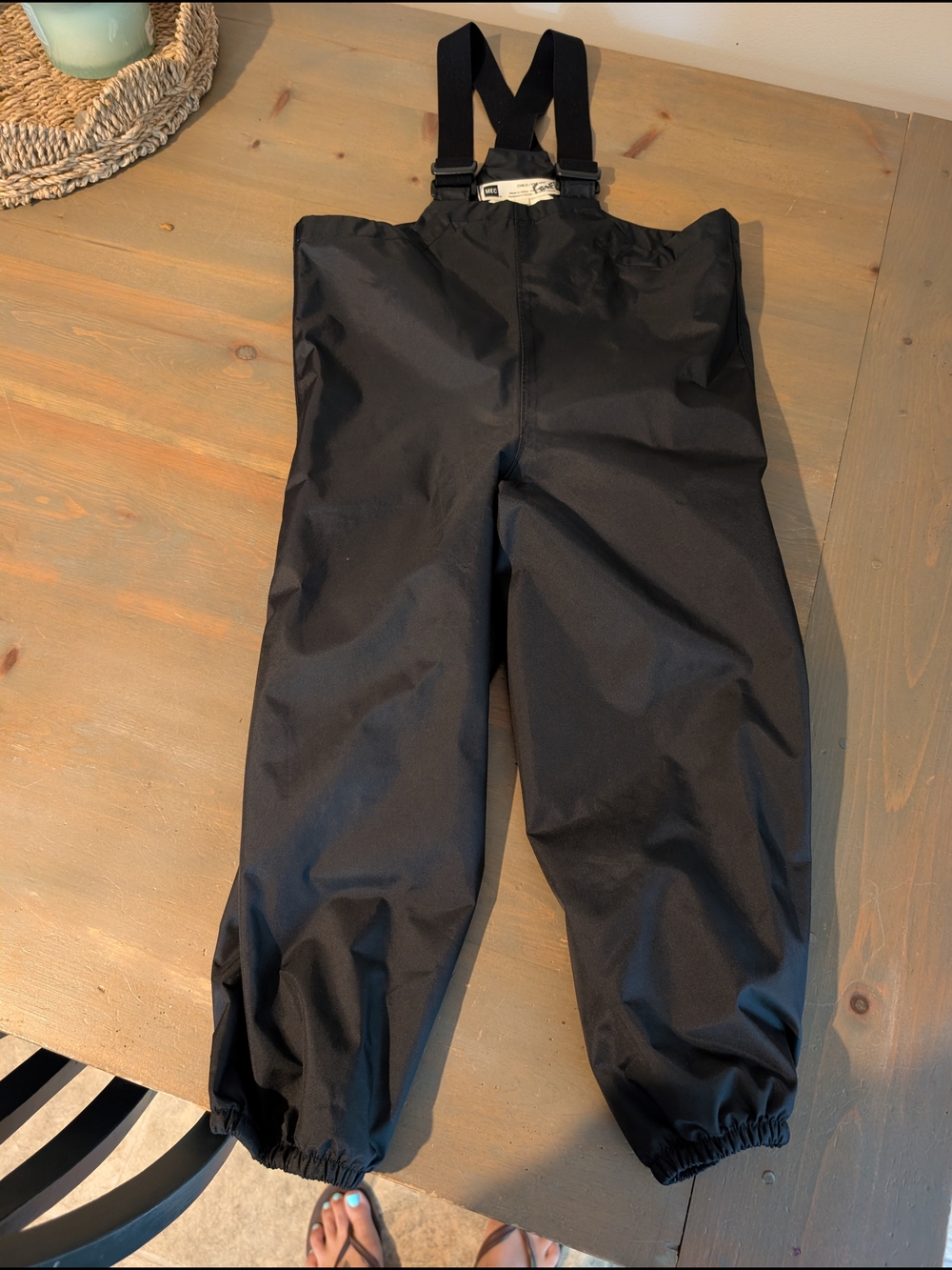 MEC Black and White Child Bib Rain Pants